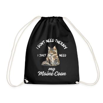 Maine Coon Therapy - Drawstring Bag - black - Front