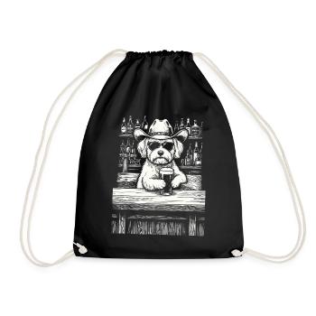 Cowboy Dog Bière Drôle Maltheser - Sac de sport léger - noir - Devant