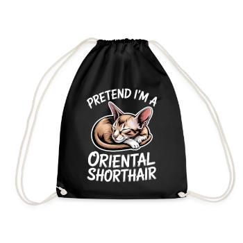 Oriental Shorthair Gift Cats Sayings - Drawstring Bag - black - Front