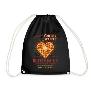 Breakfast Funny Brunch Coffee Peanut Butter - Drawstring Bag - black - Front