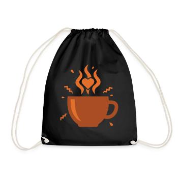 Petit-déjeuner, brunch drôle, café, deuxième petit-déjeuner - Sac de sport léger - noir - Devant