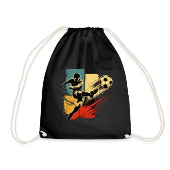 Fußball Retro Vintage - Turnbeutel - Schwarz - Vorne