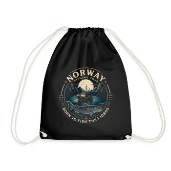 Excursion de pêche en Norvège - Sac de sport léger - noir - Devant