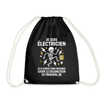 Électricien danse squelette éclair - Sac de sport léger - noir - Devant