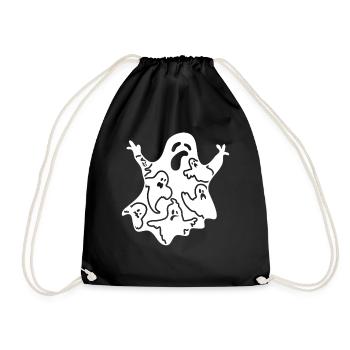 Halloween Party Ghost Funny Halloween Ghost - Drawstring Bag - black - Front