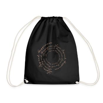 Love Joy Happiness Positive Affirmation Circle - Drawstring Bag - black - Front