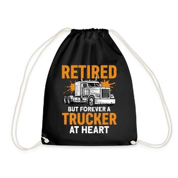 Retired But Forever A Trucker At Heart - Turnbeutel - Schwarz - Vorne