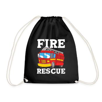 Feuerwehrmann Kind - Turnbeutel - Schwarz - Vorne