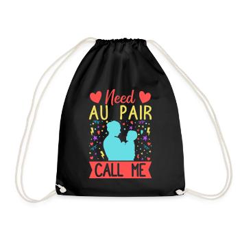 Tagesmutter Need Au Pair Call Me Nanny - Turnbeutel - Schwarz - Vorne