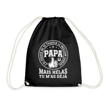 Meilleur Cadeau Papa Drôle Fête Des Pères - Sac de sport léger - noir - Devant