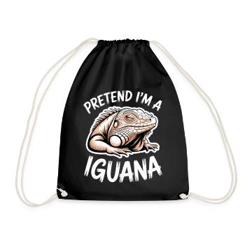 Leguane Sprüche Leguane Lustiges Leguane Geschenk  - Turnbeutel - Schwarz - Vorne