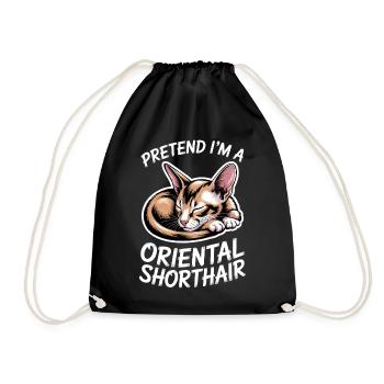 Orientalisch Kurzhaar Geschenk Katzen Sprüche - Turnbeutel - Schwarz - Vorne