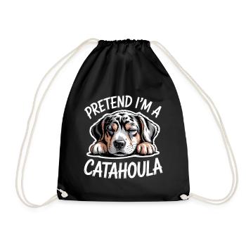 Louisiana Catahoula Leopard Dog Spruch Geschenk - Turnbeutel - Schwarz - Vorne