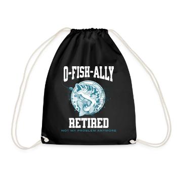 Ofishally Retired Pun - Drawstring Bag - black - Front