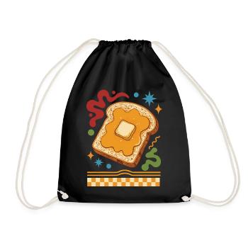 Breakfast Funny Brunch Coffee Pancake Bacon Maple - Drawstring Bag - black - Front