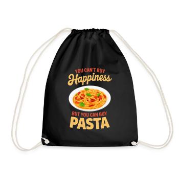 Pasta Nudeln Spaghetti Geschenke - Turnbeutel - Schwarz - Vorne