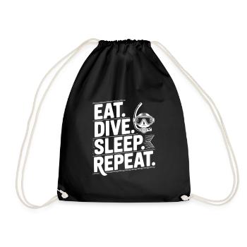 Eat. Dive. Sleep. Repeat. - Drawstring Bag - black - Front