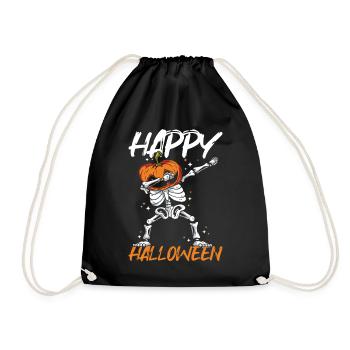 Joyeux Squelette d’Halloween Dab dan Citrouille - Sac de sport léger - noir - Devant