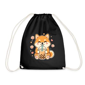 Shiba Inu Bulle Kawaii Doge mignon - Sac de sport léger - noir - Devant