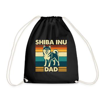 Shiba Inu Vater Japanischer Doge Besitzer - Turnbeutel - Schwarz - Vorne