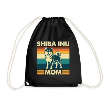 Shiba Inu Mom Kawaii Japanischer Doge - Turnbeutel - Schwarz - Vorne