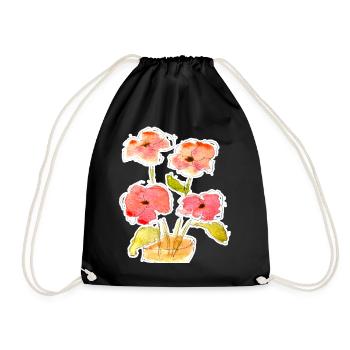 Bouquet de fleurs aquarellé - Sac de sport léger - noir - Devant