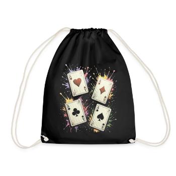 Cartes Carre d As Multicolore Splash Art - Sac de sport léger - noir - Devant
