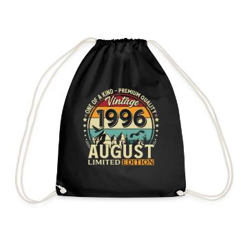 30. Geburtstag Geschenk Mann Original 1996 August - Turnbeutel - Schwarz - Vorne