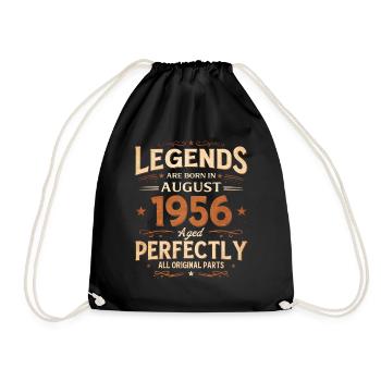 70th Birthday Gift Husband Vintage August 1956 - Drawstring Bag - black - Front