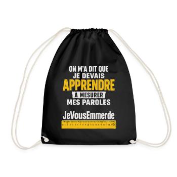 Cadeau humour personnalisé - Sac de sport léger - noir - Devant