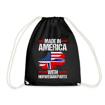 Norvège, Norge, Amérique, Fjords patriotiques, Scandinaves - Sac de sport léger - noir - Devant