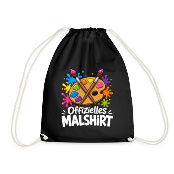 Offizielles Ausmal-Motiv zum Malen Zeichnen und - Turnbeutel - Schwarz - Vorne