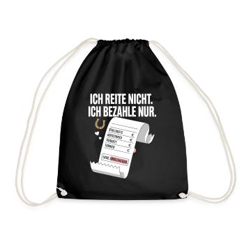 Reite Nicht Bezahle Pferdepapa Pferdemama Pferde - Turnbeutel - Schwarz - Vorne