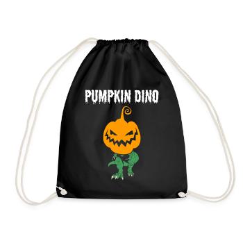 Funny Halloween Pumpkin Dino - Drawstring Bag - black - Front