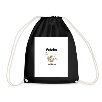 Putzfee  - Turnbeutel - Schwarz - Vorne
