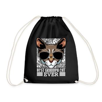 Best Grandpa Cat Ever - Drawstring Bag - black - Front