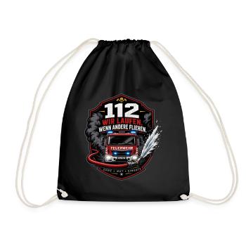 Feuerwehr - Turnbeutel - Schwarz - Vorne