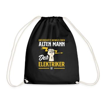 Alter Mann Der Elektriker Ist - Turnbeutel - Schwarz - Vorne