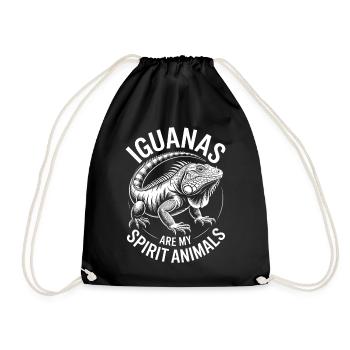 Iguanas Sayings Iguanas Funny Iguanas Gift - Drawstring Bag - black - Front
