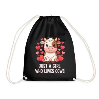 L’amour des vaches dans le cercle du cœur - Sac de sport léger - noir - Devant