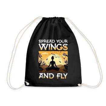Déployez vos ailes et faites de la méditation de yoga au vol - Sac de sport léger - noir - Devant