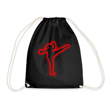 Muay Thai Martial Arts Kickboxer Girls Kickboxing - Drawstring Bag - black - Front