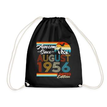 Cadeau d’anniversaire rétro vintage d’août 1956 - Sac de sport léger - noir - Devant