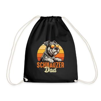 Schnauzer Dad Miniature Standard Giant Pride - Drawstring Bag - black - Front