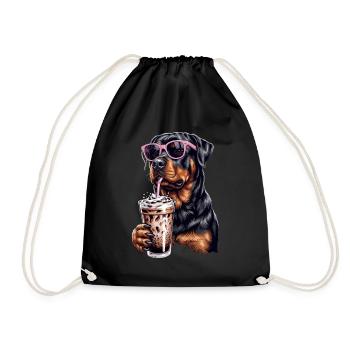 Rottweiler Eiskaffee - Turnbeutel - Schwarz - Vorne