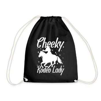 Rodeo Horse Riding Cheeky Rodeo Lady Cowboy - Turnbeutel - Schwarz - Vorne