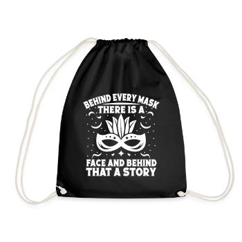 Circus Graphic Behind Every Mask Is A Story Circus - Turnbeutel - Schwarz - Vorne
