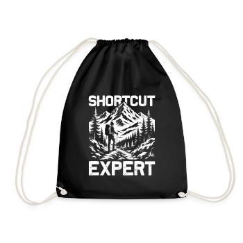 Shortcut Expert Hiking Mountains Mountaineering - Drawstring Bag - black - Front