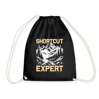 Shortcut Expert Hiking Mountains Mountaineering - Drawstring Bag - black - Front