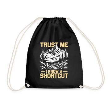 I know a shortcut Hiking Mountains Mountaineering - Drawstring Bag - black - Front